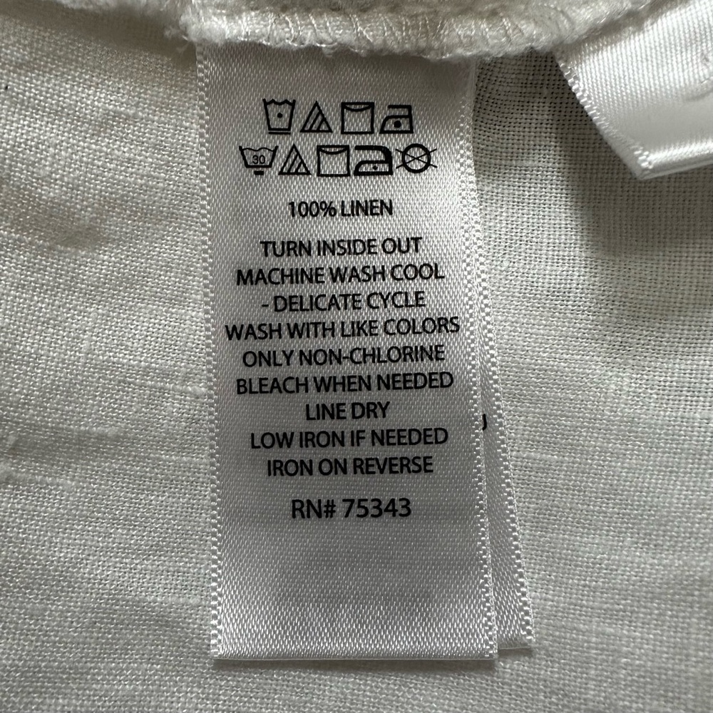 Jones New York 100% Linen White Sleeveless Button Down Tunic Top, Size XL - Picture 10 of 11
